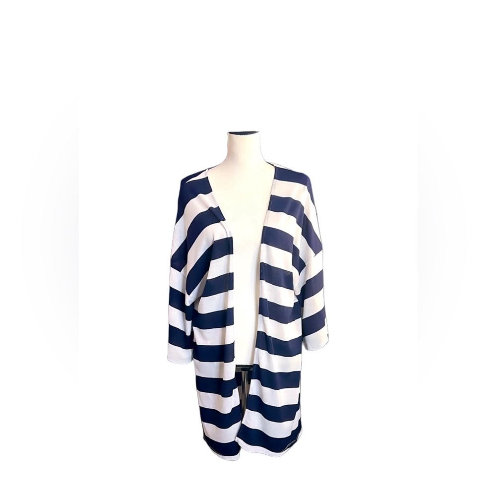 MISS LOVE navy & white striped kimono